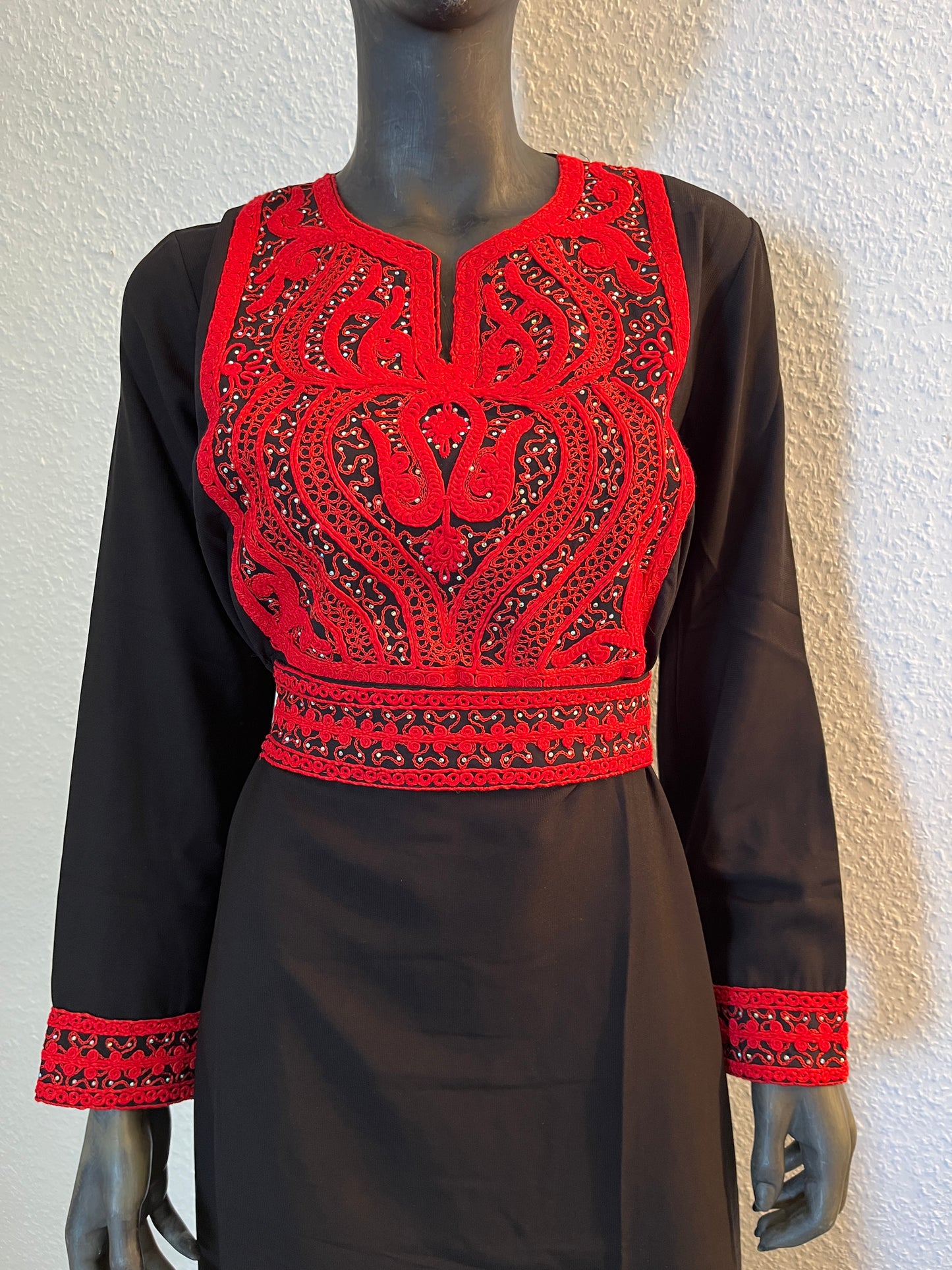 Palästina Abaya Handbestickt