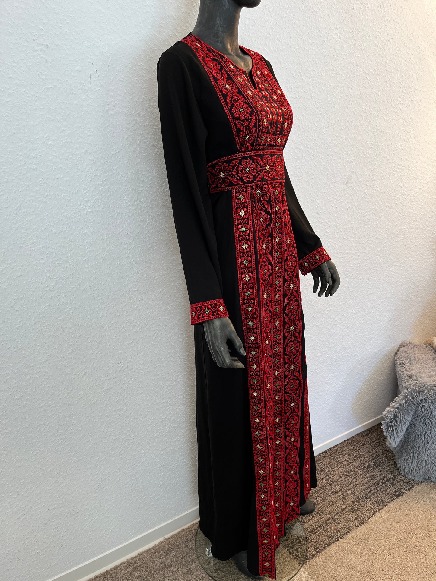 Palästina Abaya Original Glitzer Rot