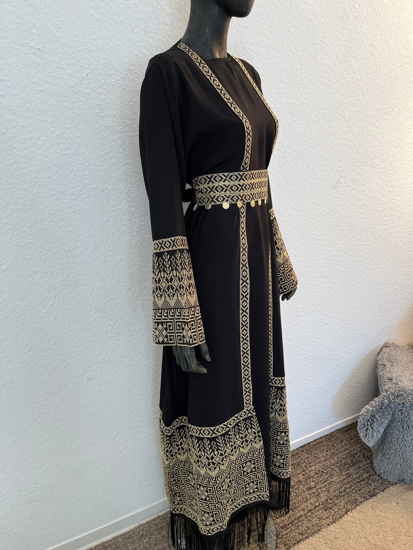 Palästina Kimono Schwarz Gold
