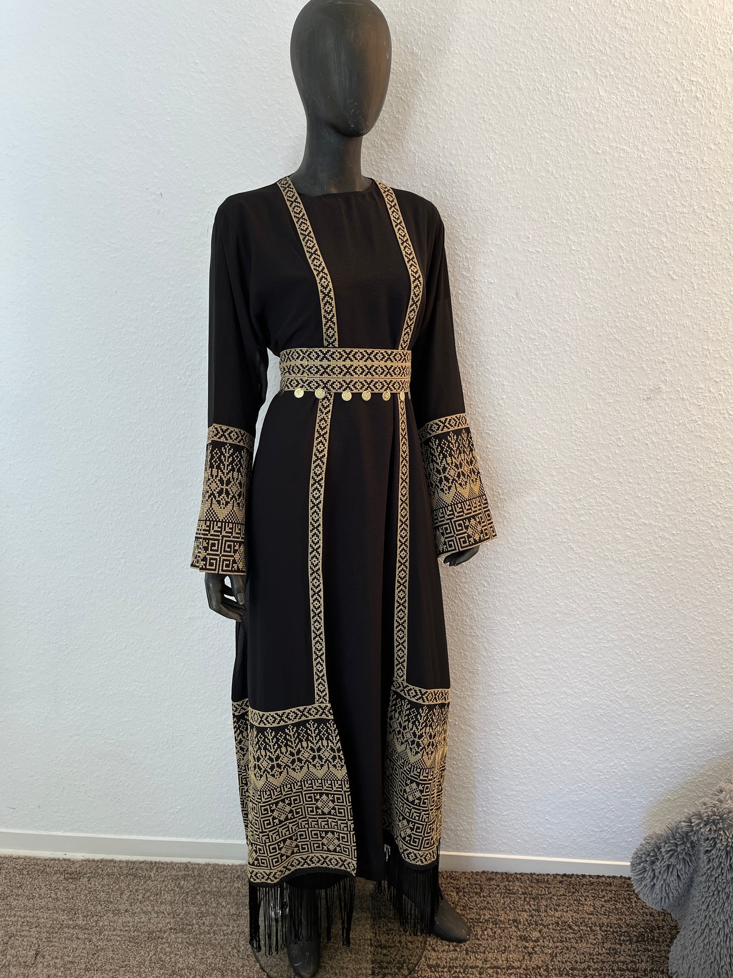 Palästina Kimono Schwarz Gold