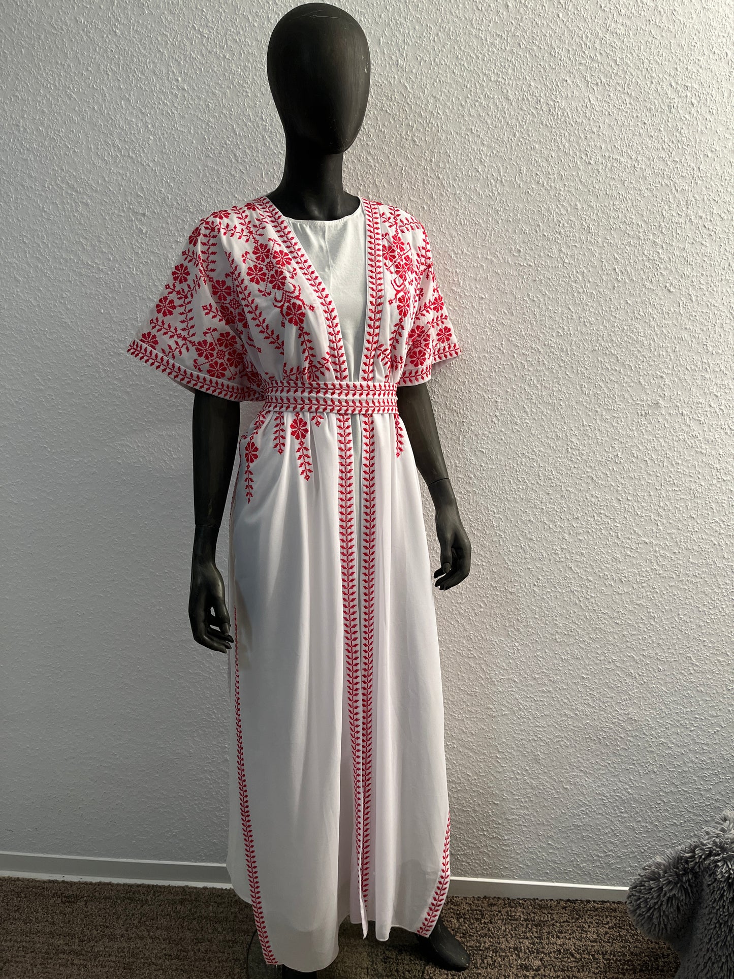 Palästina Kimono Weiß Kurzarm