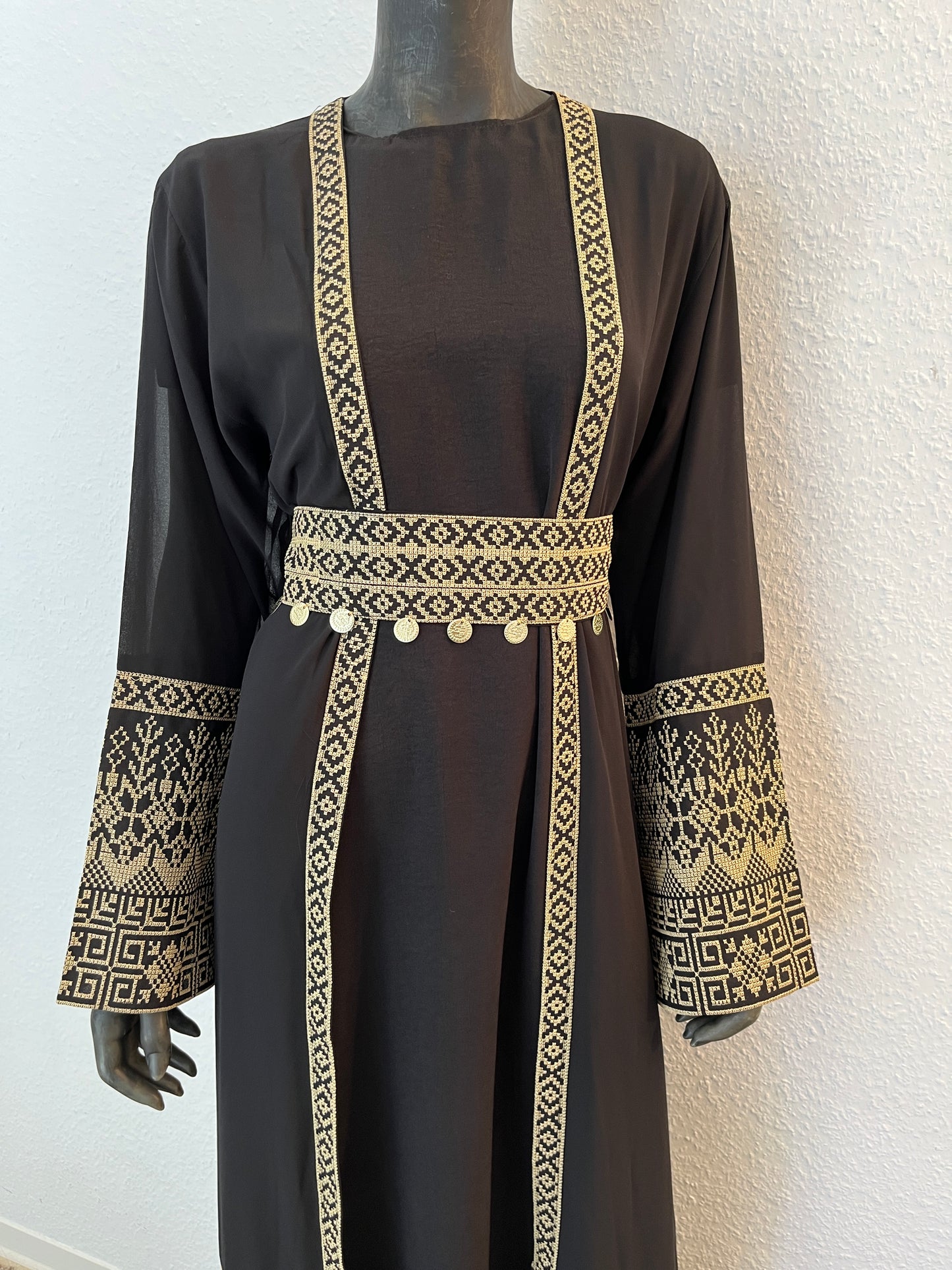 Palästina Kimono Schwarz Gold