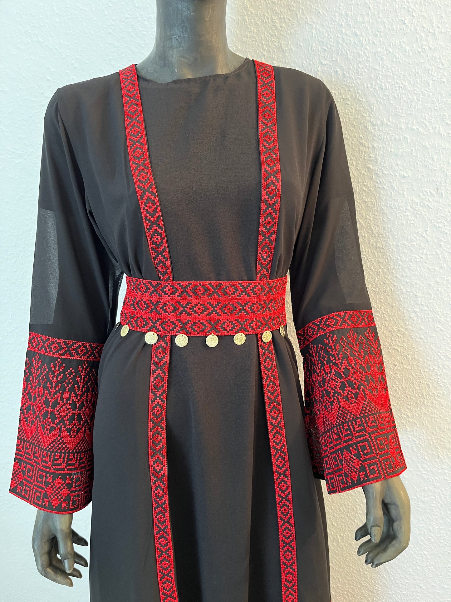 Palästina Kimono Schwarz Rot