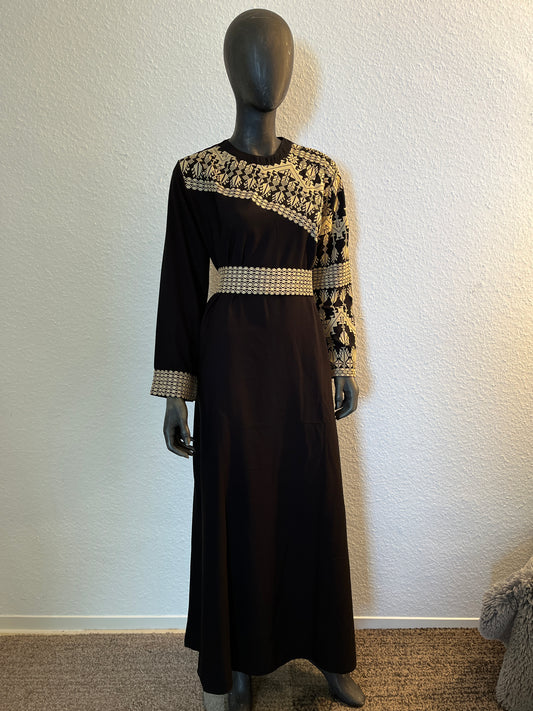 Palästina Abaya Schwarz Half and Half