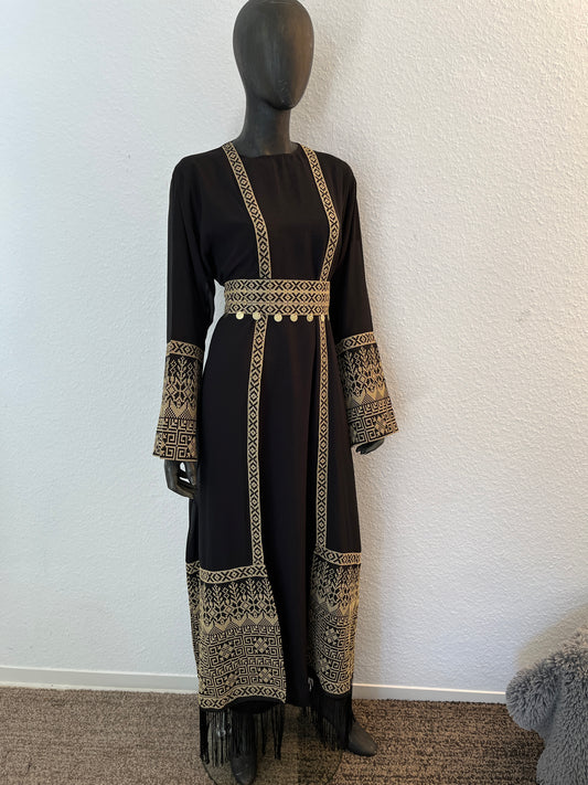 Palästina Kimono Schwarz Gold
