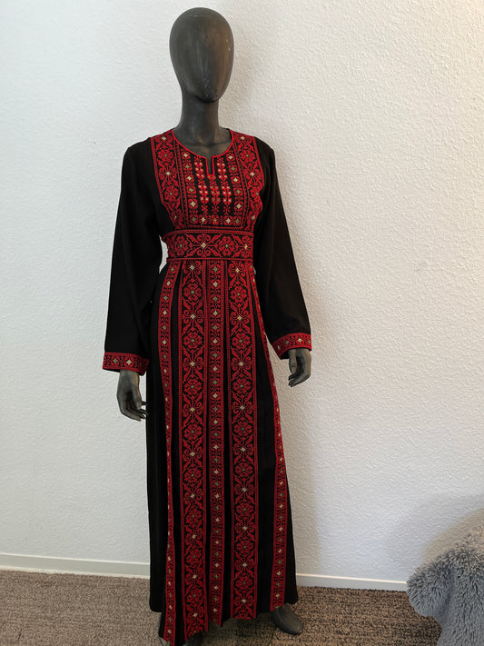 Palästina Abaya Original Glitzer Rot