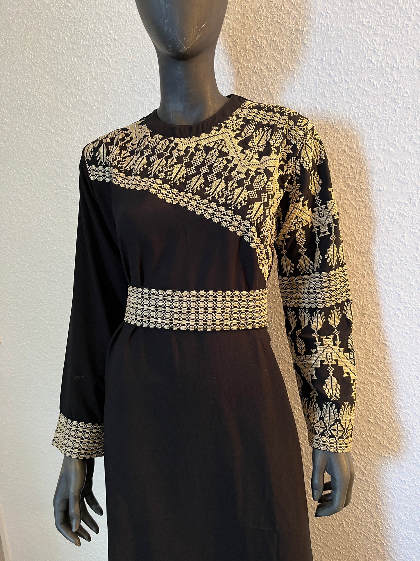 Palästina Abaya Schwarz Half and Half